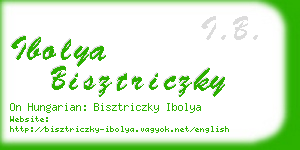 ibolya bisztriczky business card